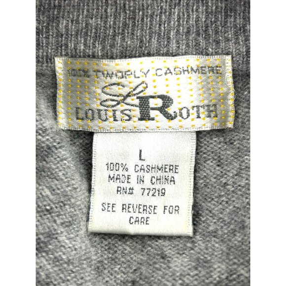 Louis Roth Men’s Vintage 100% Cashmere Sweater Grey M Long Sleeves Crewneck - Picture 5 of 8